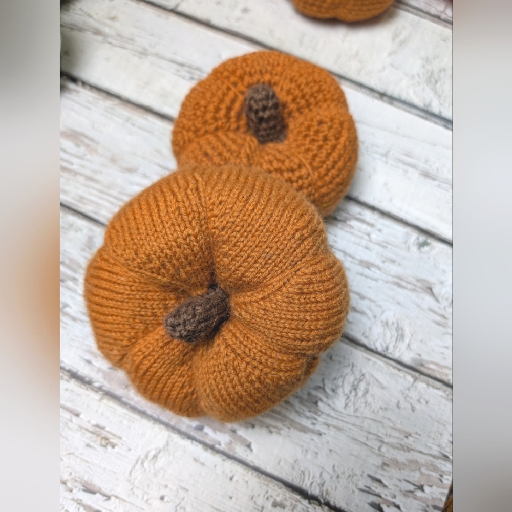 Knit & Crocheted Pumpkins (Set of 2)